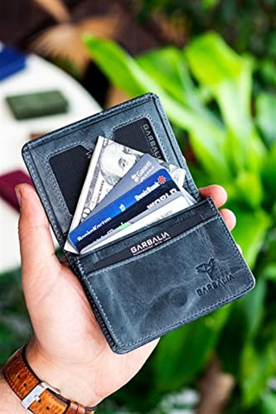 Garbalia Magnet Crazy Deri Unisex Kartlık Cüzdan Siyah