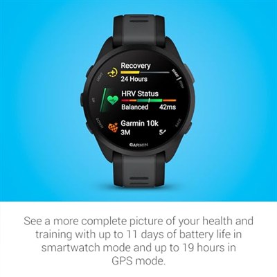 Garmin Forerunner 165, Siyah,Slate Gri