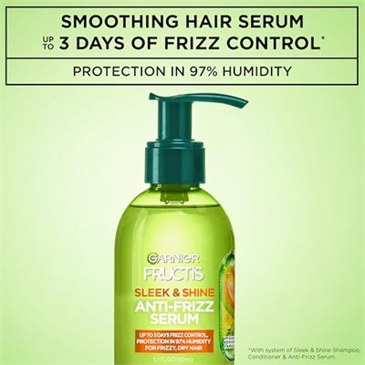 Garnier Fructis Şık ve Parlaklık Antifrizz Serum, Kıvrımlı, Kuru, Yönetilemez Saç, 5,1 fl; oz.