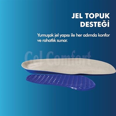 GC20 | Ark Destekli Yumuşak Jel, Tüm Ayakkabılar ile Uyumlu Rahat Ortopedik 3/4 Konfor İç Tabanlık