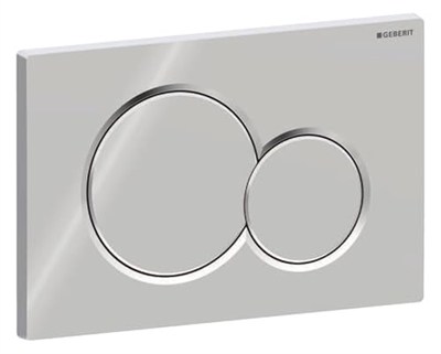 Geberit Sigma01 tetikleme plakası, krom kaplı plastikten yüksek kaliteli basma plakası, 2 miktarlı yıkama için, önden çalıştırma, basma çubukları ses yalıtımlı, ürün no. GEB115770215