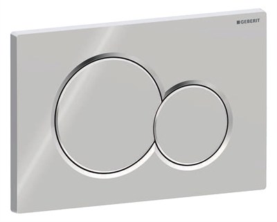 Geberit Sigma01 tetikleme plakası, krom kaplı plastikten yüksek kaliteli basma plakası, 2 miktarlı yıkama için, önden çalıştırma, basma çubukları ses yalıtımlı, ürün no. GEB115770215