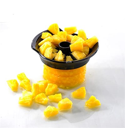 GEFU 13550 Professional Plus ananas kesici, bıçak ve soyucu seti, ananas için, paslanmaz çelik, hazneli kesici