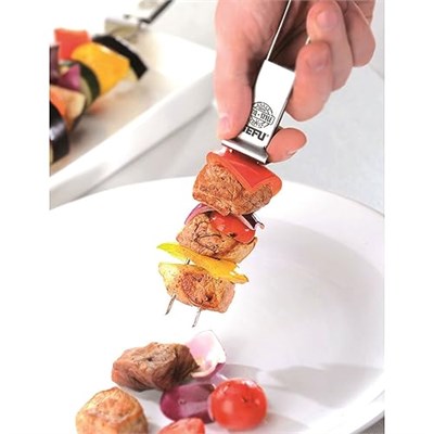Gefu Schaschlik-Şiş Twinco 15420-2li Set 32 cm Şişler Paslanmaz Çelik Masa Izgarası için, Tava - Bulaşık Makinesinde Yıkanabilir, 32 x 2 x 2 cm