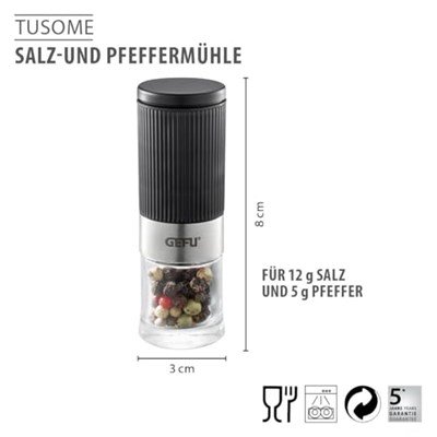GEFU Tuz ve karabiber değirmeni Tusome, 2 adet