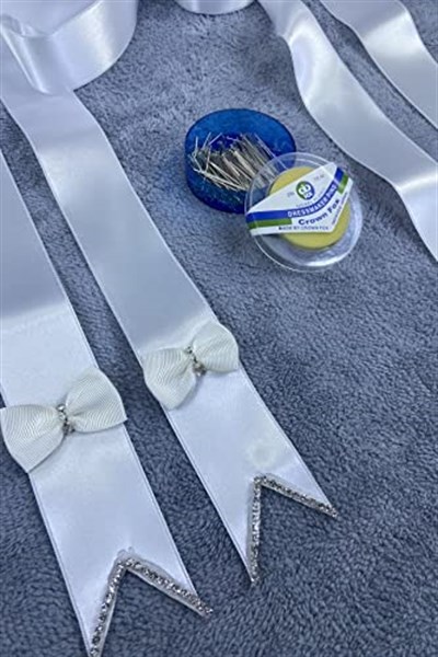 Gelin Damat Takı Merasimi İçin Dantelli İncili Takı Kurdelesi Takı Kemeri Ve İğne Seti