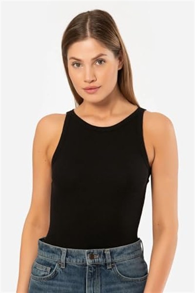 Genel Kadın Kolsuz Shirt Tu3403-siyah