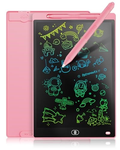 Genialba LCD Yazı Tahtası, 20 cm (8,5 inç), Renkli Yazı Tableti, Çocuk Hediyesi, Elektronik Grafik Tableti, 2-7 Yaş Kız Çocukları İçin (Pembe)