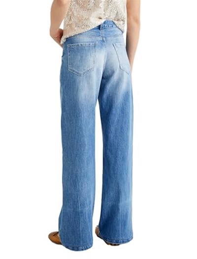 Geniş Paça Kot Pantolon Standart Bel Cepli - Bianca Wide Leg Jeans