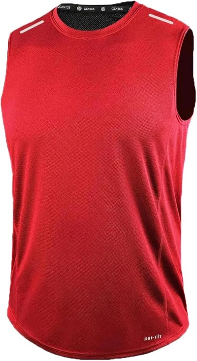GENIUS STORE Erkek Nem Emici Hızlı Kuruma Atletik Teknik Performans Sporcu Sıfır Kol T-shirt