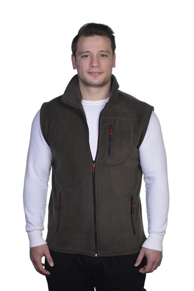 GENIUS STORE Erkek Outdoor Spor Yelek 3 Cepli Polar Yelek