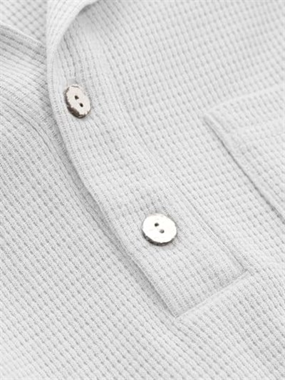 GENIUS STORE Erkek Oversize Polo Yaka Waffle T-Shirt