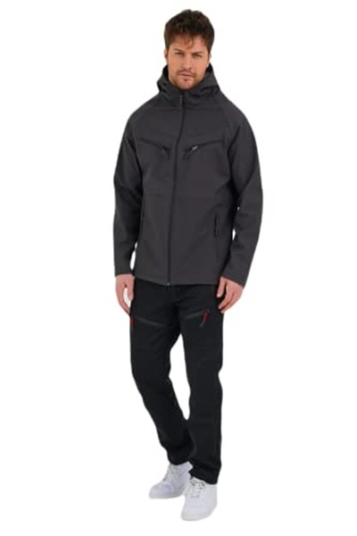 Genıus Store Erkek Spor Mont Softshell Outdoor Su ve Rüzgar Geçirmez Ceket 4 Cepli