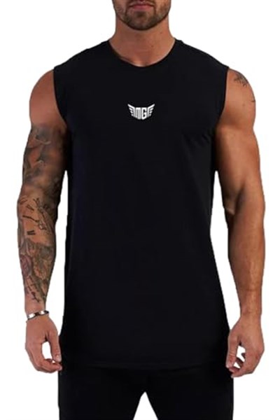 GENIUS STOREErkek Nem Emici Hızlı Kuruma Atletik Teknik Performans Sporcu Sıfır Kol T-shirt