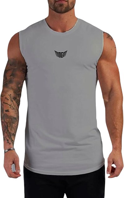 GENIUS STOREErkek Nem Emici Hızlı Kuruma Atletik Teknik Performans Sporcu Sıfır Kol T-shirt