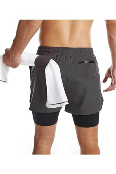 GENIUS STOREErkek Running Hızlı Kuruma Micropoly Antrenman Halısaha Fitness Kısa Taytlı Outdoor Şort