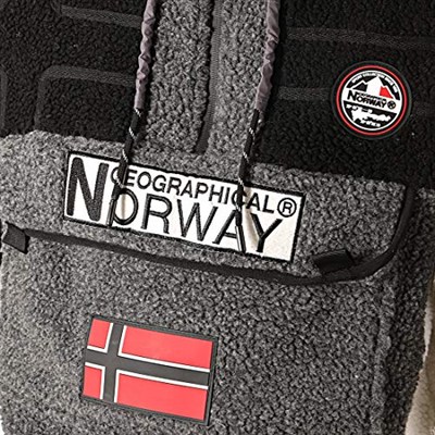 Geographical Norway Erkek Polar Kapüşonlu Sweatshirt Fermuarlı Yaka Riakolo, gri, L