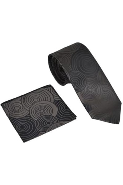 Geometrik Desen Vizon Mendilli Kravat