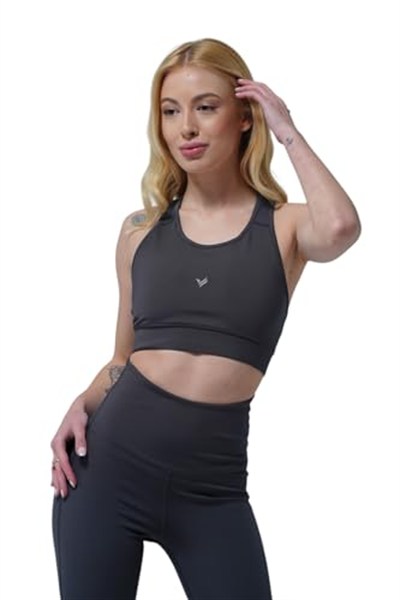 George Phoenix Aero Motion - Füme Geniş Askılı Kaplı ve Destekli Spor Sütyeni