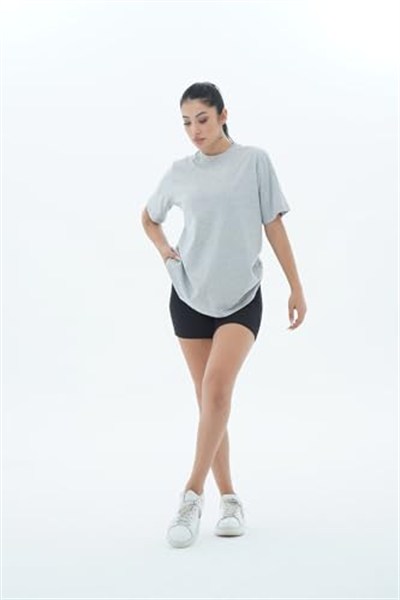 George Phoenix Pure Comfort - Gri Rahat Kesim%100 Pamuklu Kadın Tişörtü