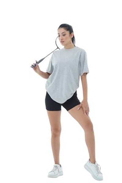 George Phoenix Pure Comfort - Gri Rahat Kesim%100 Pamuklu Kadın Tişörtü