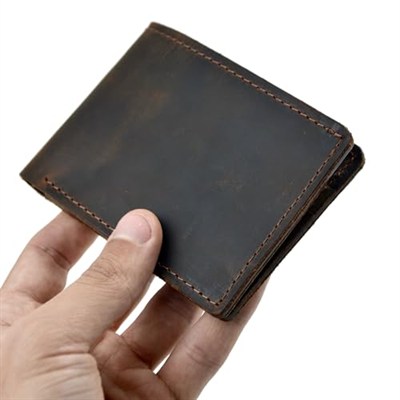 Gerçek Deri 7 Bölmeli Cüzdan, Hakiki Deri Klasik Unisex Cüzdan, Erkek Cüzdan, Kadın Cüzdan, Minimal Yatay Cüzdan, Şık Para ve Kartlık, Hediyelik Ürün (taba)