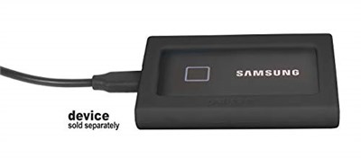 getgear Samsung T7, T7 Touch Taşınabilir SSD için Silikon Tampon - 1 TB, 2 TB, 500 GB, USB 3.2, Güçlü Darbe Emici, Kaymaya Dayanıklı - Siyah (Siyah)