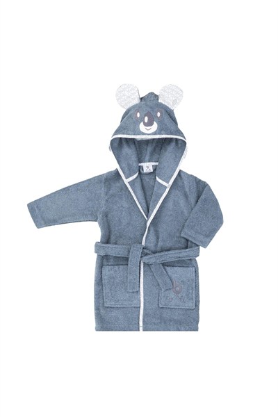 Gezenbebe Hero Kahraman Kapüşonlu Havlu Bebek Çocuk Bornozu Koala 2-4 Yaş