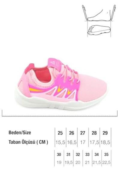 Gezer 03408/09 Yazlık Rahat Hafif Taban Kız Çocuk Günlük Spor Ayakkabı Pembe