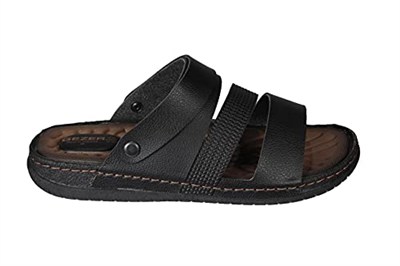 GEZER Erkek Siyah Sandalet Terlik Ortopedik Comfort tabanlı Siyah 40 40 EU