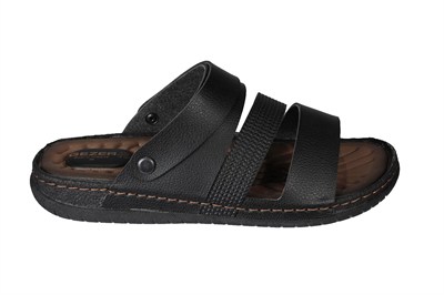 GEZER Erkek Siyah Sandalet Terlik Ortopedik Comfort tabanlı Siyah 40 40 EU