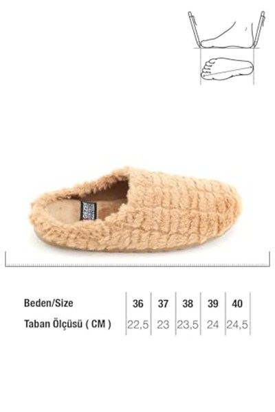 Gezer Kadın Kışlık Ev Bahçe Rahat Taban Gondol Terlik GT1KZM.16070.00