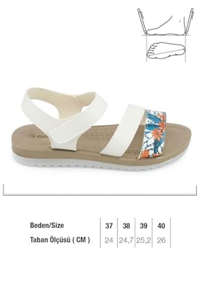 Gezer Kadın Yazlık Bilekten Ayarlanabilir Suni Deri Rahat Taban Sandalet GK1YZM.00185.04
