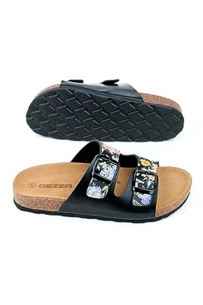 Gezer Kadın Yazlık Iki Toka Ayarlanabilir Rahat Mantar Taban Fashion Günlük Terlik GT2YZE.14323.27