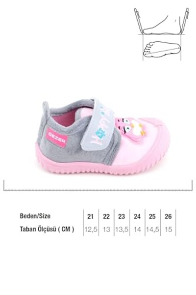 Gezer Kışlık Cırtlı Ayarlanabilir Rahat Taban Happy Birds Bebe Kız Panduf Ayakkabı GA2KBM.03364.00