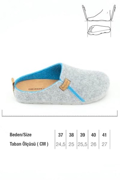 Gezer Kışlık Keçe Comfort Taban Kadın Ev Bahçe Terlik GT1KZE.15423.04