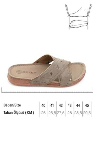 Gezer Yazlık Erkek Suni Deri Rahat Taban Günlük Terlik GT1YME.15946.00