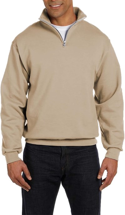 Ghassy Co. Erkek Dik Yaka Silver Yarım Fermuarlı Sweatshirt BEJ L