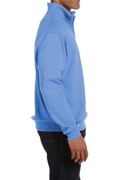 Ghassy Co. Erkek Dik Yaka Silver Yarım Fermuarlı Sweatshirt AÇIK MAVİ L