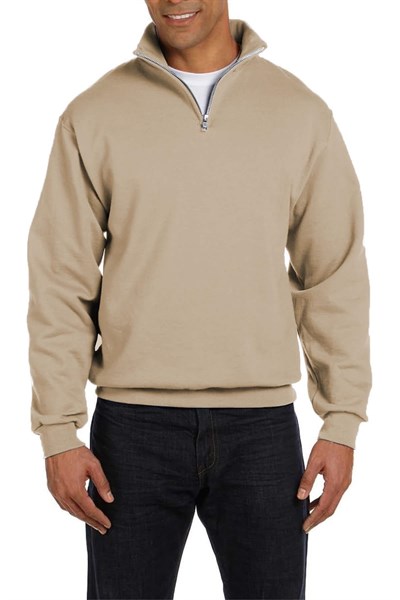 Ghassy Co. Erkek Dik Yaka Silver Yarım Fermuarlı Sweatshirt BEJ L