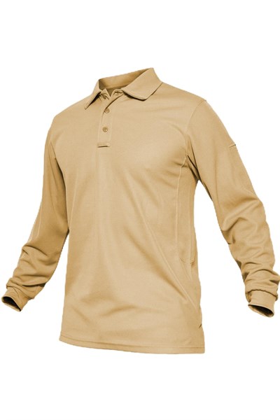 Ghassy Co. Erkek Jersey Golf Polo Gömlek Pike Performans Taktik Askeri Uzun Kollu T-Shirt