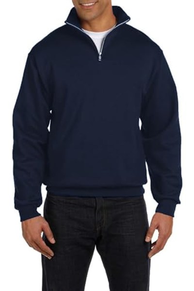 Ghassy Co. Erkek Dik Yaka Silver Yarım Fermuarlı Sweatshirt LACİVERT XL