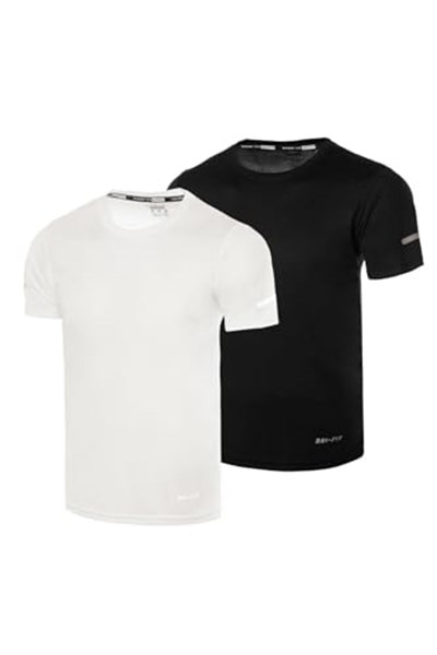 Ghassy Co. Erkek 2Li Paket Dry Fit Atletik Nem Emici Günlük Tshirt