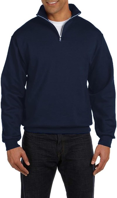 Ghassy Co. Erkek Dik Yaka Silver Yarım Fermuarlı Sweatshirt LACİVERT XL
