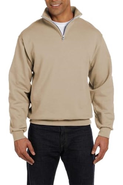 Ghassy Co. Erkek Dik Yaka Silver Yarım Fermuarlı Sweatshirt BEJ L