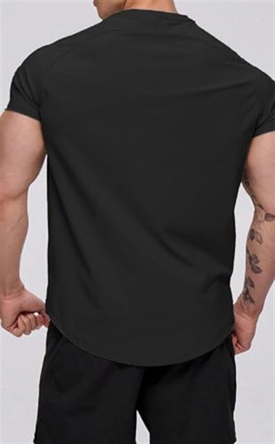 Ghassy Co. Erkek Running Sports Reglan Oval Kesim Penye T-shirt