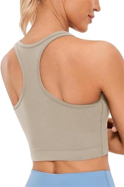 Ghassy Co. Kadın Racerback Running Yoga Egzersiz Fitness Spor Sütyen CRS004 BEJ M