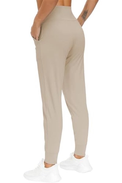 Ghassy Co. Kadın Yüksek Bel Yoga Koşu Egzersiz Joggers Hafif Eşofman Altı