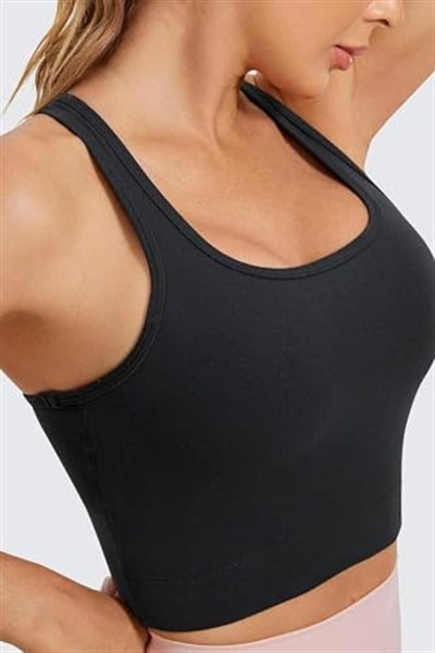 Ghassy Co. Kadın Racerback Running Yoga Egzersiz Fitness Spor Sütyen CRS004 SİYAH M