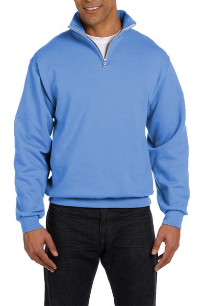 Ghassy Co. Erkek Dik Yaka Silver Yarım Fermuarlı Sweatshirt AÇIK MAVİ L